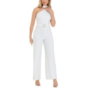 Quiz Womens Asymmetrical Palazzo Jumpsuit 6 White - NWT $118